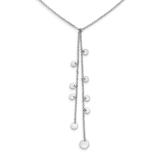 Sterling Silver RP Y-drop w/ 2in ext. Necklace - 18 in. Sterling Silver RP Y-drop w/ 2in ext. Necklace - 18 in.