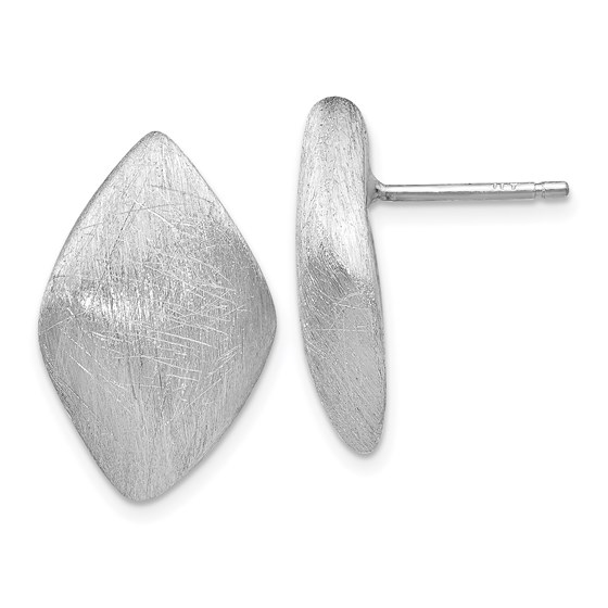 Sterling Silver Scratch Finish Post Earrings - 19 mm Sterling Silver Scratch Finish Post Earrings - 19 mm