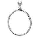 Sterling Silver Screw Top Diamond Cut Coin Bezel - 39.4 mm