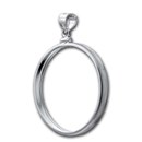Sterling Silver Screw Top Plain Coin Bezel - 39 mm