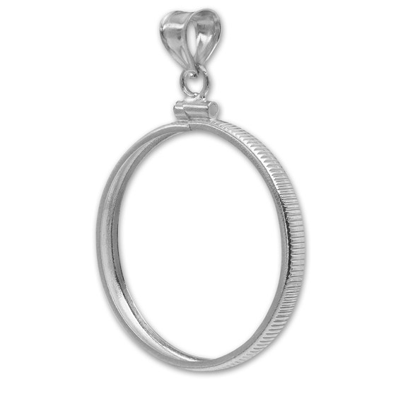 Sterling Silver Screw-Top Plain Coin Bezel-For Silver Dollar Sterling Silver Screw-Top Plain Coin Bezel-For Silver Dollar