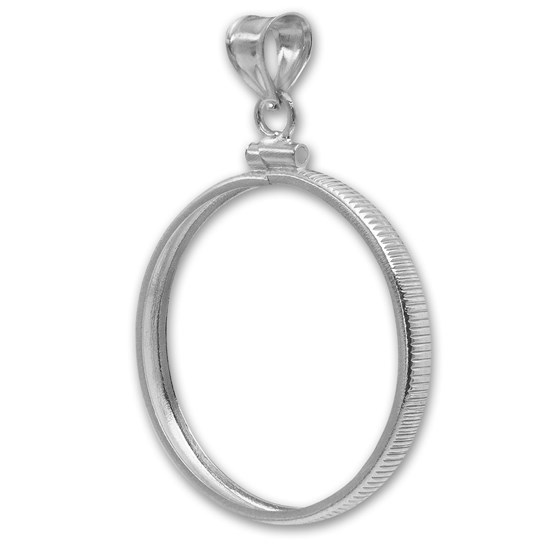 Sterling Silver Screw Top Plain Front Coin Bezel - 20 mm