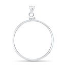 Sterling Silver Screw Top Plain Front Coin Bezel - 38 mm