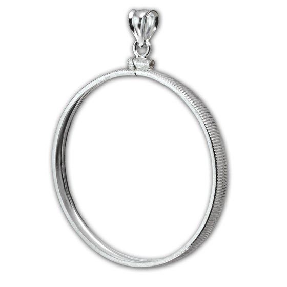 Sterling Silver Screw Top Plain Front Coin Bezel - 40.6 mm Sterling Silver Screw Top Plain Front Coin Bezel - 40.6 mm