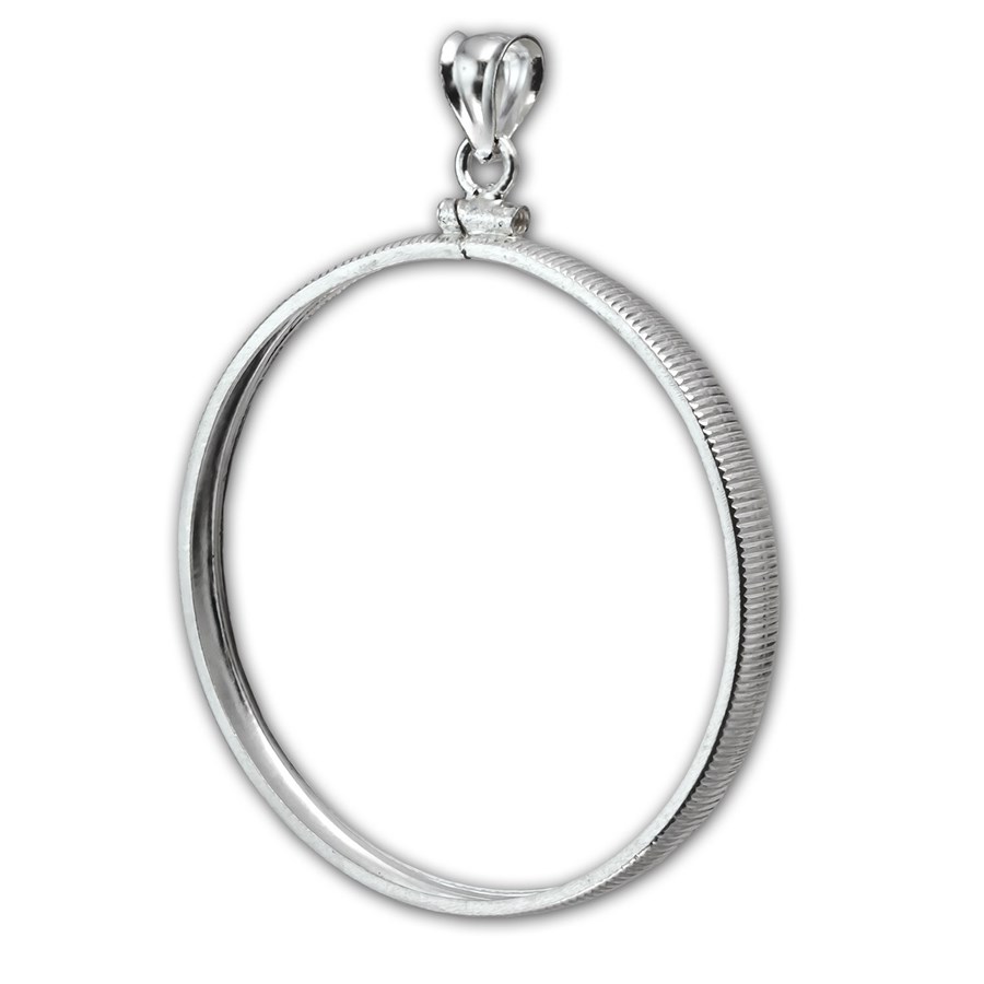 Sterling Silver Screw Top Plain Front Coin Bezel - 40.6 mm