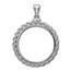 Sterling Silver Screw Top Rope Polished Coin Bezel - 39.4 mm