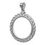 Sterling Silver Screw Top Rope Polished Coin Bezel - 40.6 mm