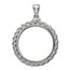 Sterling Silver Screw Top Rope Polished Coin Bezel - 40.6 mm