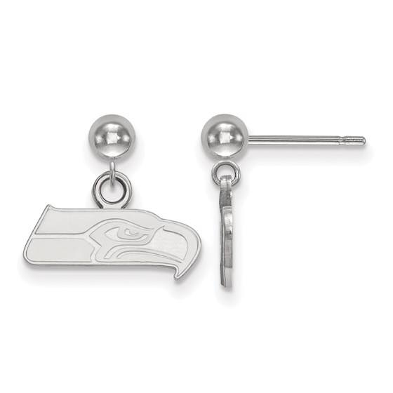 Sterling Silver Seattle Seahawks Dangle Ball Earrings Sterling Silver Seattle Seahawks Dangle Ball Earrings