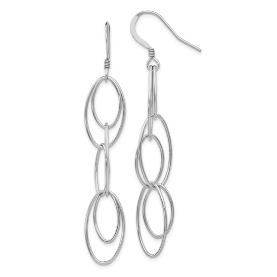 Sterling Silver Shepherd Hook Dangle Earrings - 58 mm Sterling Silver Shepherd Hook Dangle Earrings - 58 mm