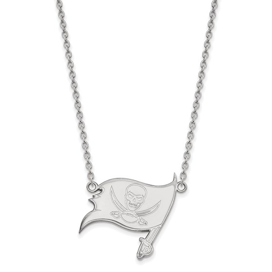 Sterling Silver Tampa Bay Buccaneers Large Pendant Necklace Sterling Silver Tampa Bay Buccaneers Large Pendant Necklace