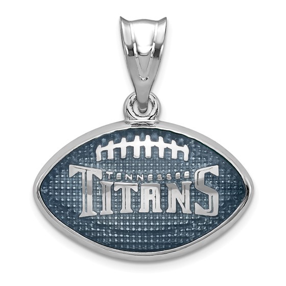 Sterling Silver Tennessee Titans Enameled Football Pendant Sterling Silver Tennessee Titans Enameled Football Pendant
