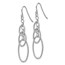 Sterling Silver Textured Dangle Shepherd Hook Earrings - 50 mm