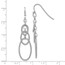 Sterling Silver Textured Dangle Shepherd Hook Earrings - 50 mm