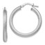 Sterling Silver Textured Hinged Hoop Earrings - 26 mm