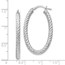 Sterling Silver Textured Oval Hinged Hoop Earrings - 35 mm