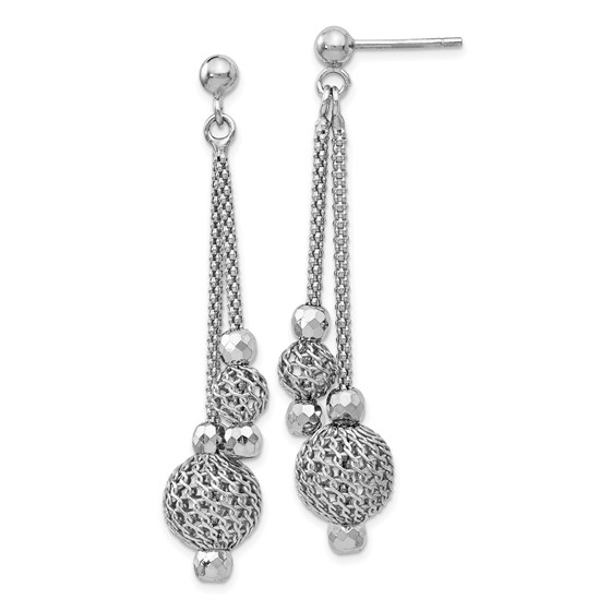 Sterling Silver Textured Post Dangle Earrings - 48 mm Sterling Silver Textured Post Dangle Earrings - 48 mm