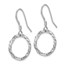 Sterling Silver Textured Shepherd Hook Dangle Earrings - 30.5 mm