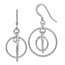 Sterling Silver Textured Shepherd Hook Dangle Earrings - 38 mm