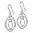 Sterling Silver Textured Shepherd Hook Dangle Earrings - 38 mm
