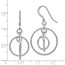 Sterling Silver Textured Shepherd Hook Dangle Earrings - 38 mm