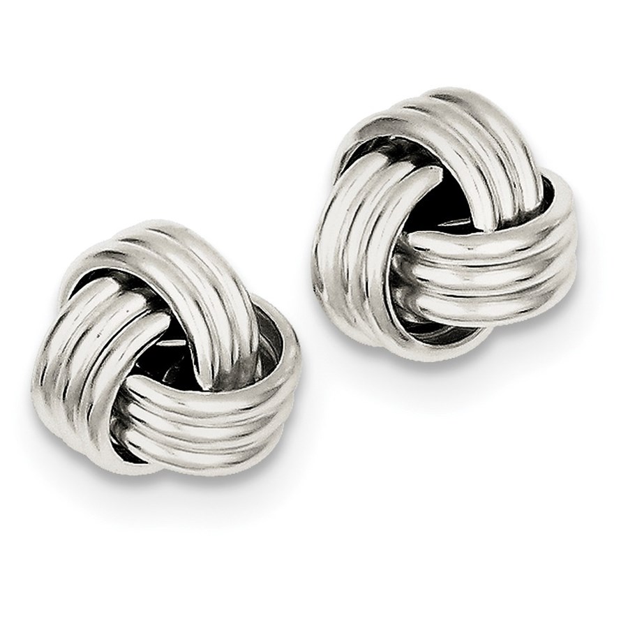 Sterling Silver Twisted Knot Post Earrings