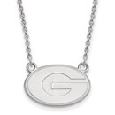 Sterling Silver Univ. of Georgia Small Pendant Necklace - 18 in.