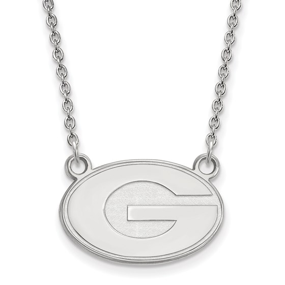 Sterling Silver Univ. of Georgia Small Pendant Necklace - 18 in.