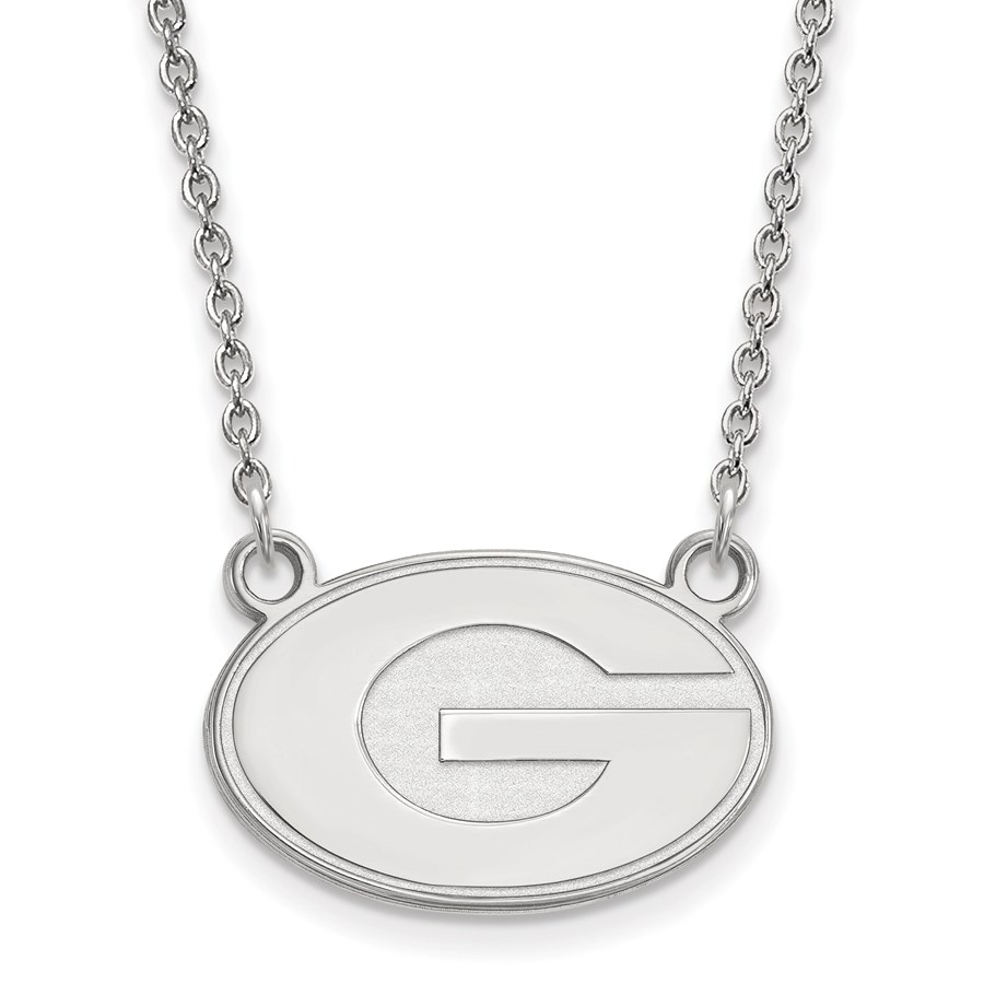 Sterling Silver Univ. of Georgia Small Pendant Necklace - 18 in.