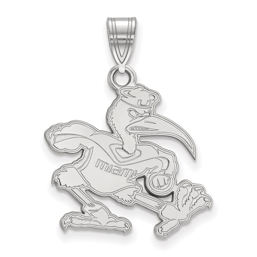 Sterling Silver University of Miami Large Pendant