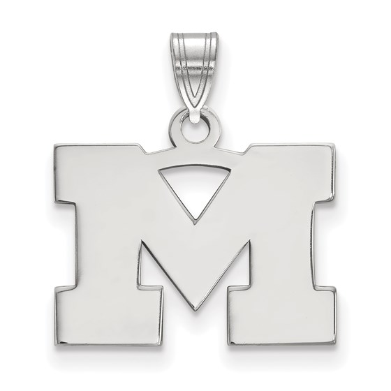 Sterling Silver University of Michigan Small Pendant