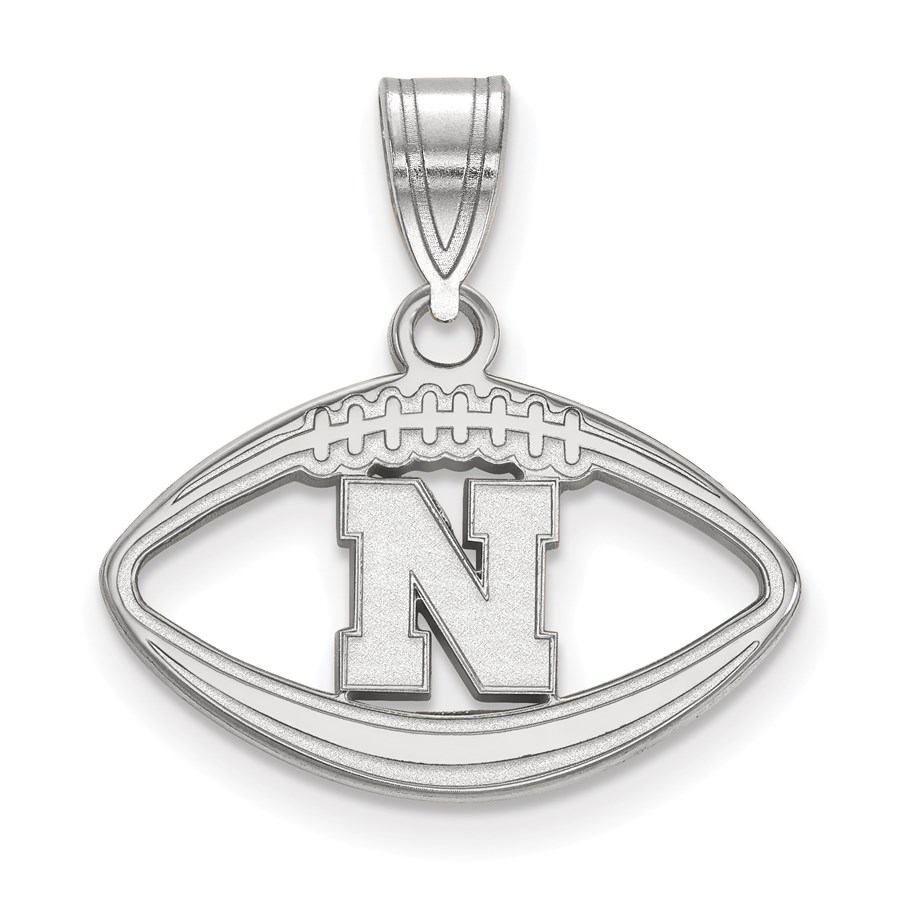 Sterling Silver University of Nebraska Football Pendant