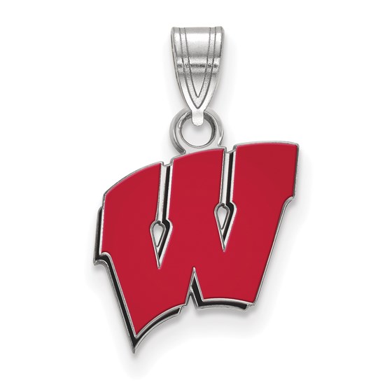 Sterling Silver University of Wisconsin Small Enamel Pendant Sterling Silver University of Wisconsin Small Enamel Pendant
