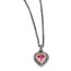 Sterling Silver w/14k 8 mm Created Pink Sapphire Necklace