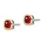 Sterling Silver w/14k Accent Created Ruby Square Stud Earrings