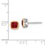 Sterling Silver w/14k Accent Created Ruby Square Stud Earrings