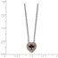 Sterling Silver w/ 14K Accent Garnet Heart Neckace - 18 in.