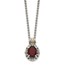 Sterling Silver w/ 14K Accent Garnet Necklace - 18 in.