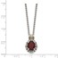 Sterling Silver w/ 14K Accent Garnet Necklace - 18 in.