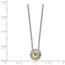 Sterling Silver w/ 14K Accent Green Quartz Slide - 18 in.