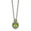 Sterling Silver w/ 14K Accent Peridot Pendant - 18 in.
