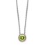 Sterling Silver w/ 14K Accent Peridot Slide - 18 in.