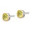 Sterling Silver w/14k Accent Peridot Square Stud Earrings
