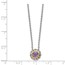 Sterling Silver w/ 14K Accent Pink Quartz Slide - 18 in.