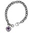 Sterling Silver w/14k Amethyst Heart Link Bracelet