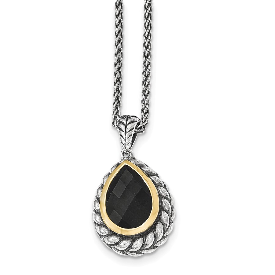 Buy Sterling Silver w/14k Black Onyx Necklace APMEX