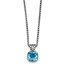 Sterling Silver w/14k Blue Square Topaz Necklace