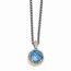 Sterling Silver w/14k Blue Topaz Necklace (20 mm)