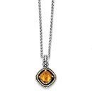 Sterling Silver w/14k Citrine Necklace