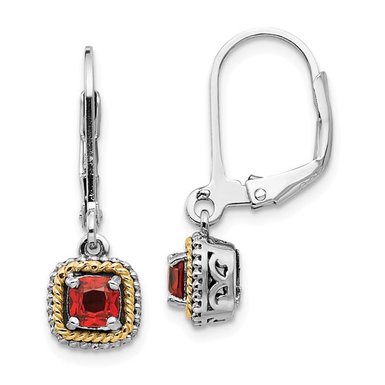 Sterling Silver w/14k Garnet Earrings Sterling Silver w/14k Garnet Earrings